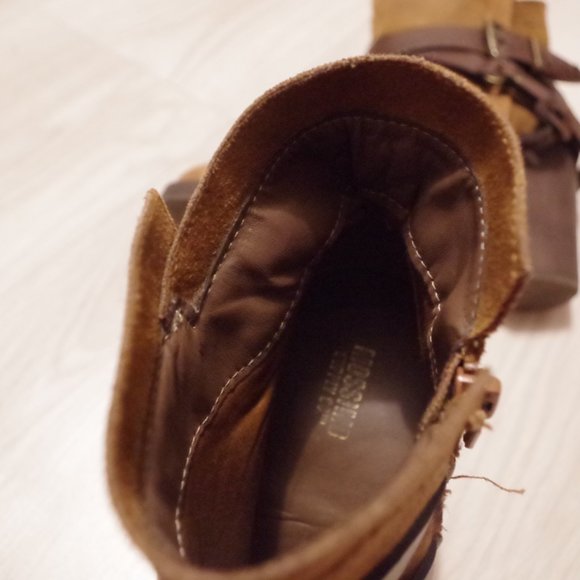 Ankle Brown Suede Buckle Boots By Mossimo Supply CO - Picture 4 of 5